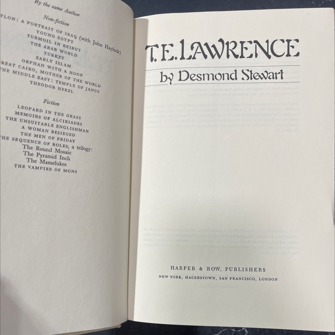 t.e. lawrence book, by Desmond Stewart, 1977 Hardcover image 2