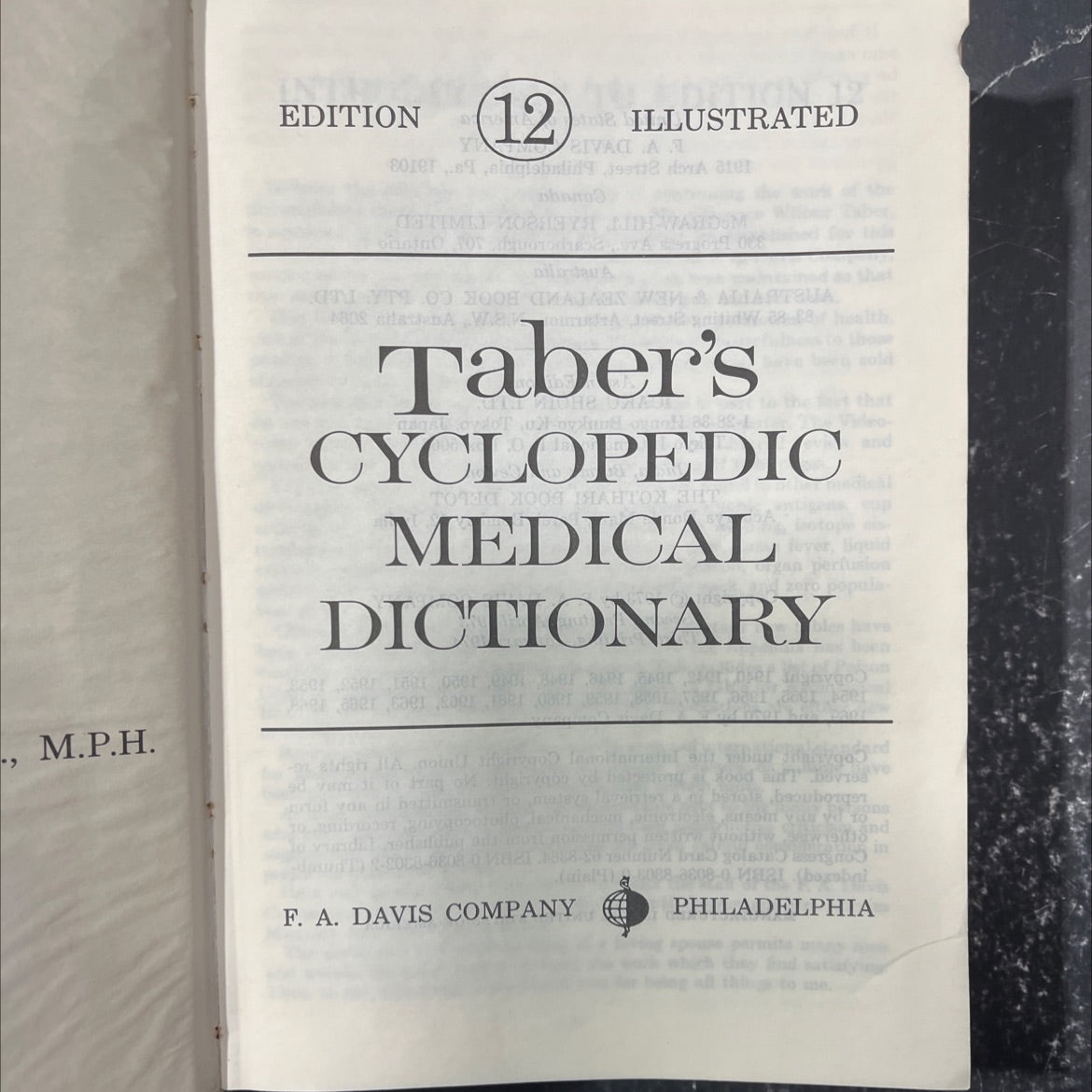 taber's cyclopedic medical dictionary book, by unknown, 1973 Hardcover image 2