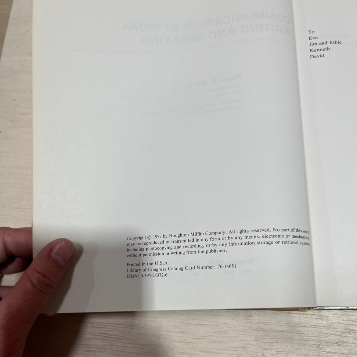 tadimummos communication at work: writing and speaking book, by Roger P. Wilcox, 1977 Hardcover image 3