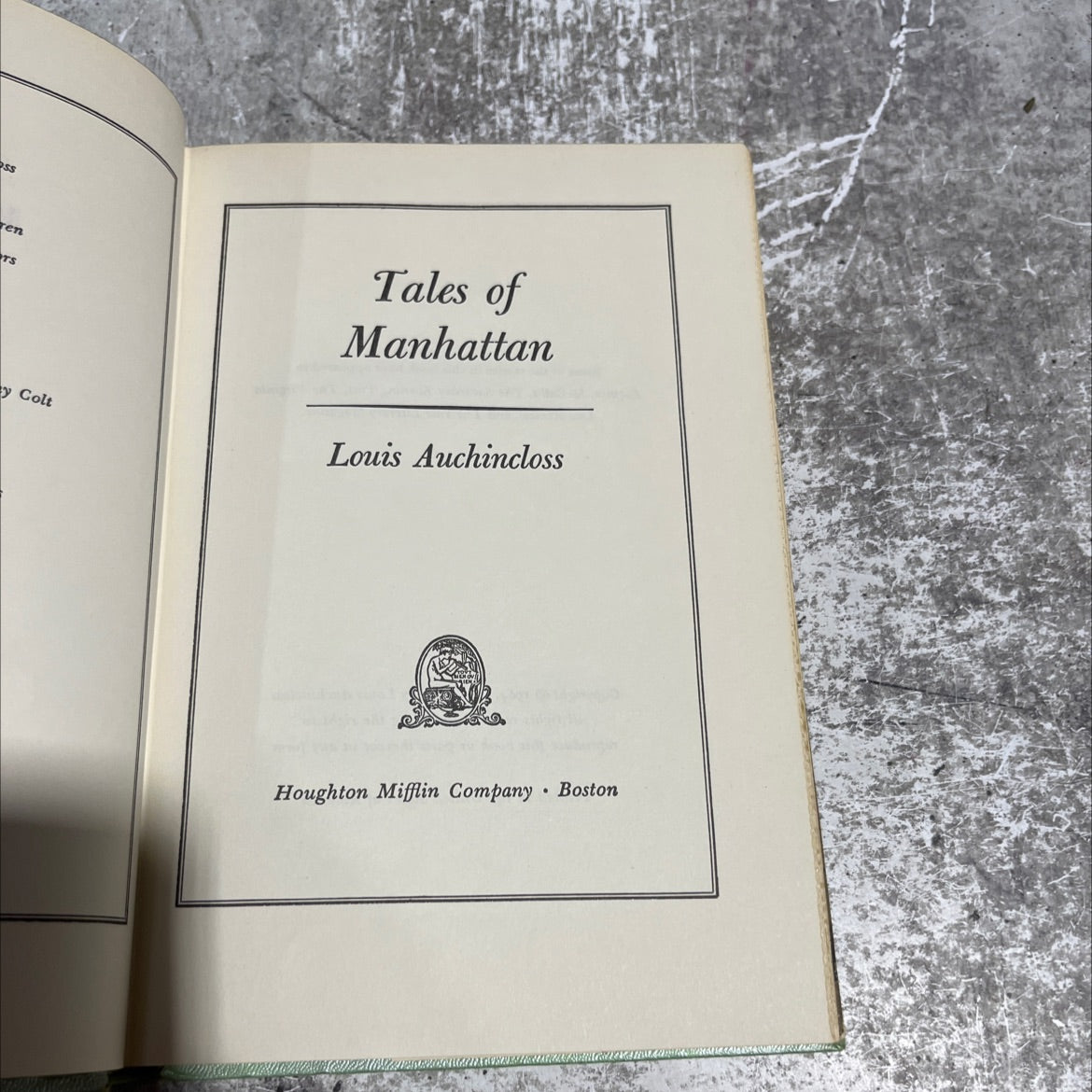 tales of manhattan book, by louis auchincloss, 1967 Hardcover image 2