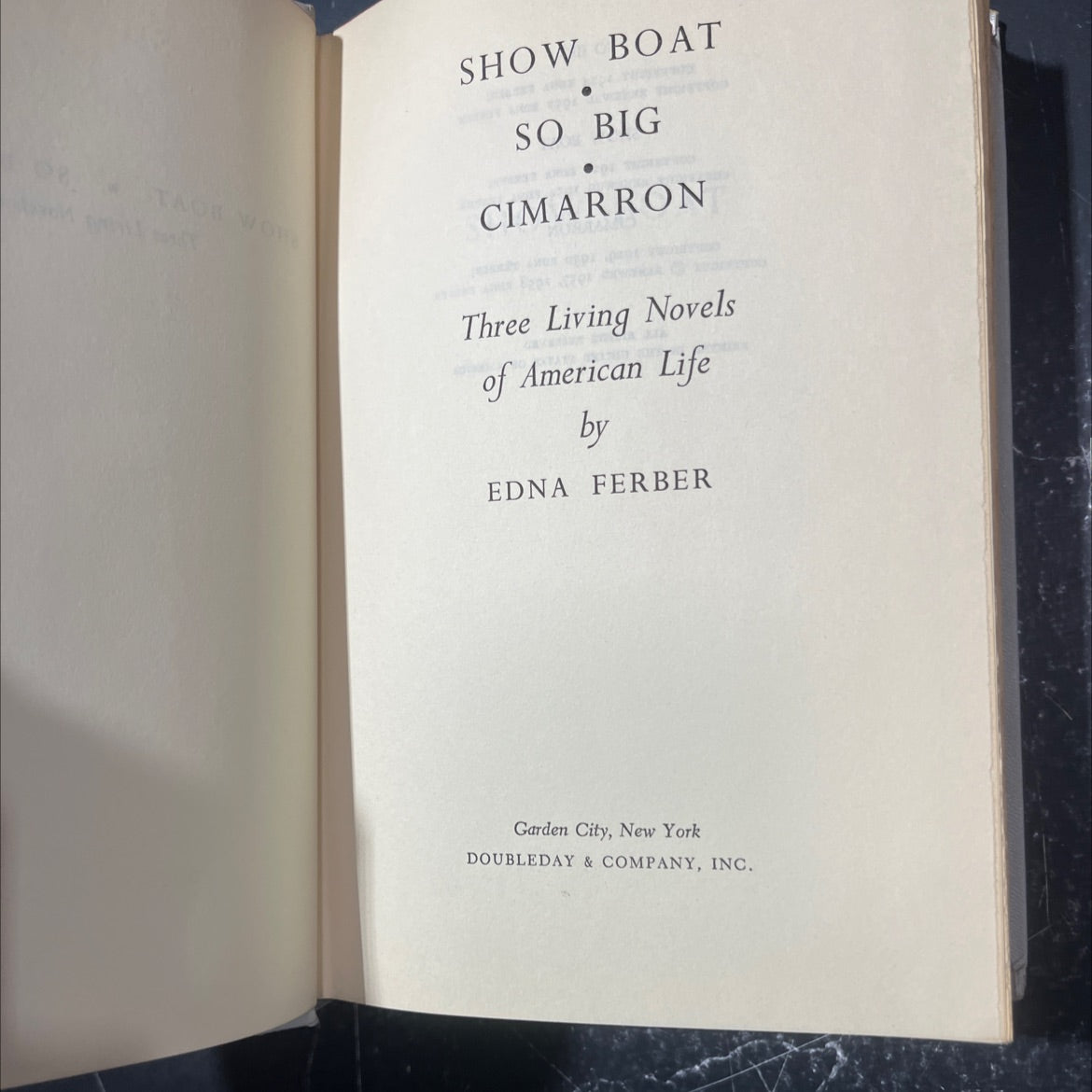 tao wo show boat so big cimarron three living novels of american life book, by edna ferber, 1958 Hardcover image 2
