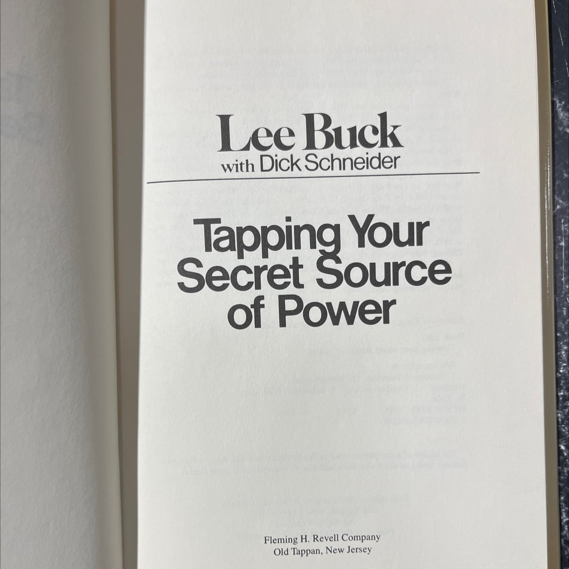 tapping your secret source of power book, by lee buck with dick schneider, 1985 Hardcover image 2