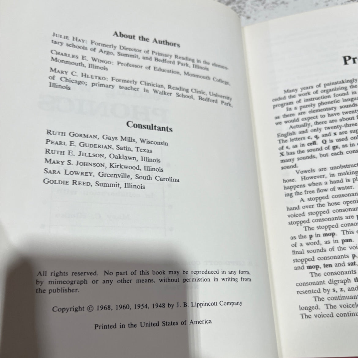 teacher's edition reading with phonics book, by julie hay, charles e. wingo, mary c. hletko, 1968 Hardcover image 3