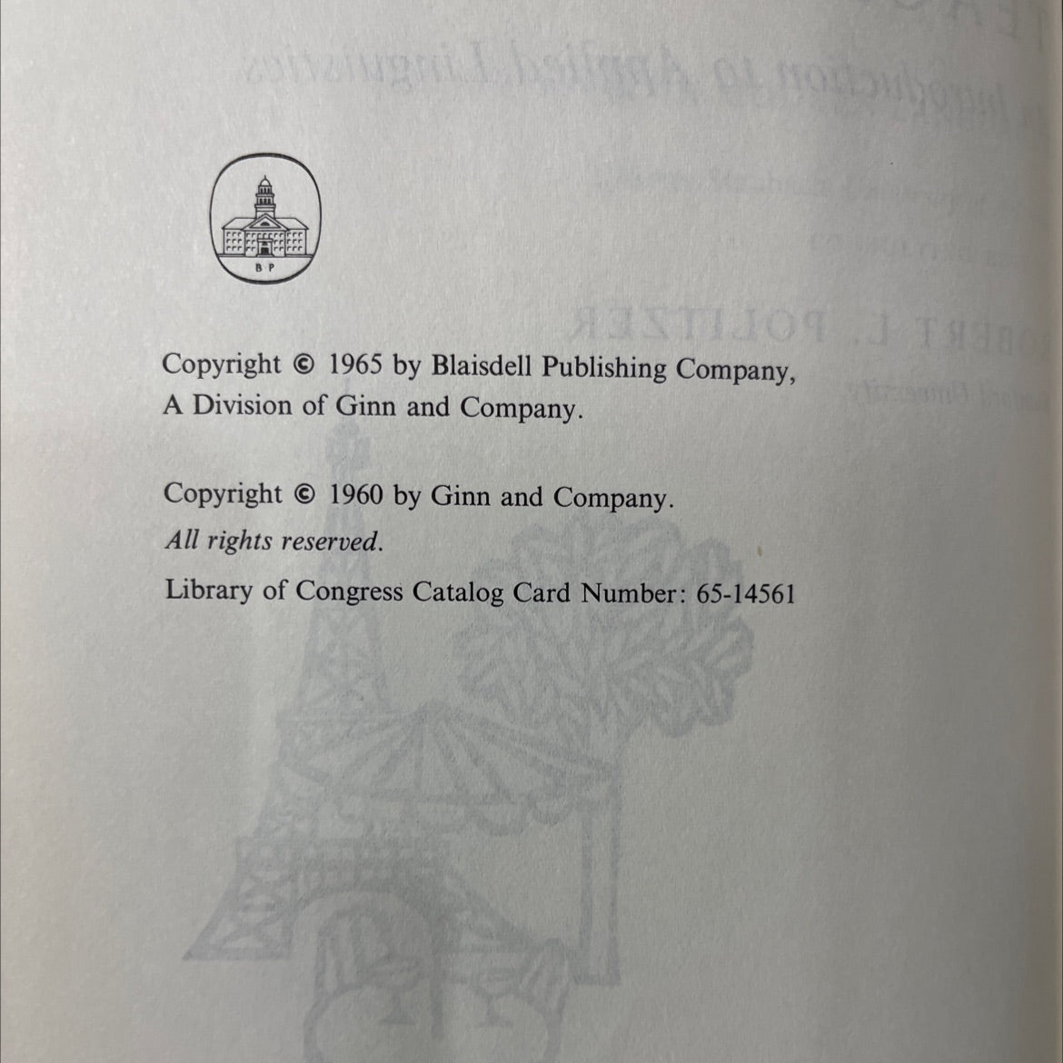 teaching french an introduction to applied linguistics book, by robert l. politzer, 1965 Hardcover image 3