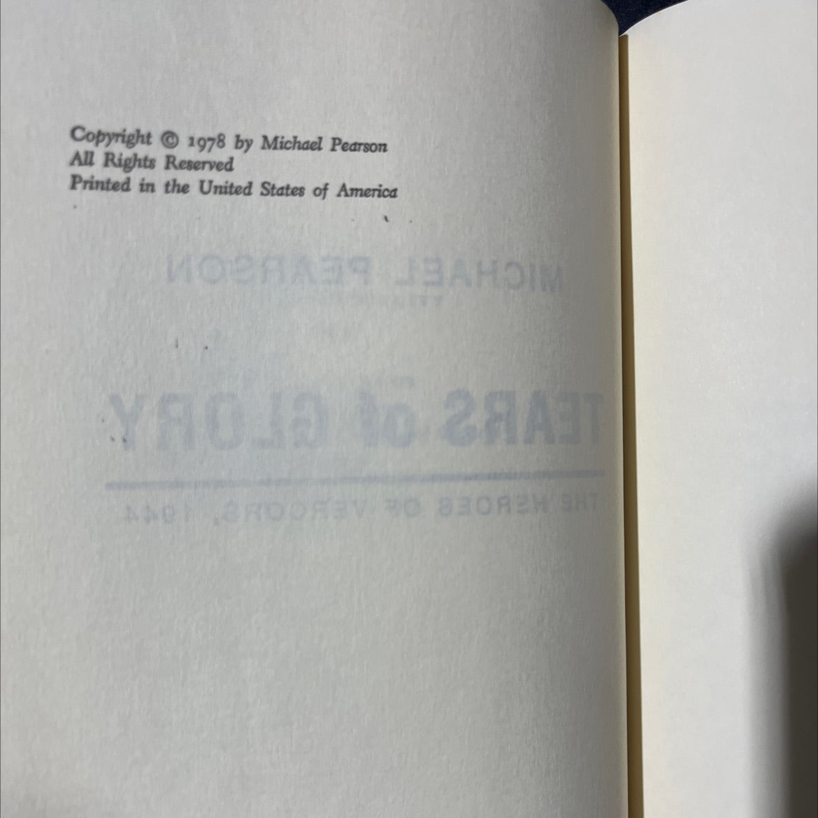 tears of glory the heroes of vercors 1944 book, by michael pearson, 1978 Hardcover image 3