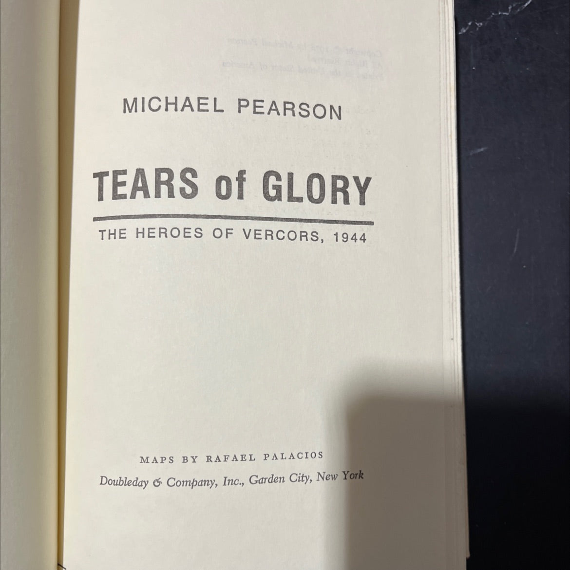 tears of glory the heroes of vercors 1944 book, by michael pearson, 1978 Hardcover image 2