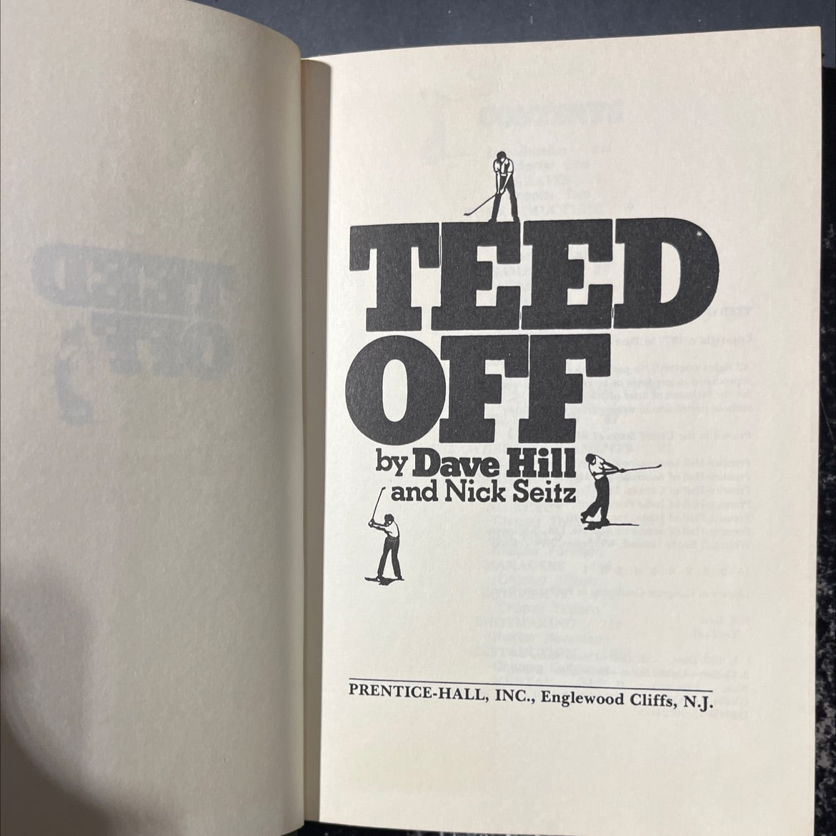 teed off book, by Dave Hill and Nick Seitz, 1977 Hardcover image 2
