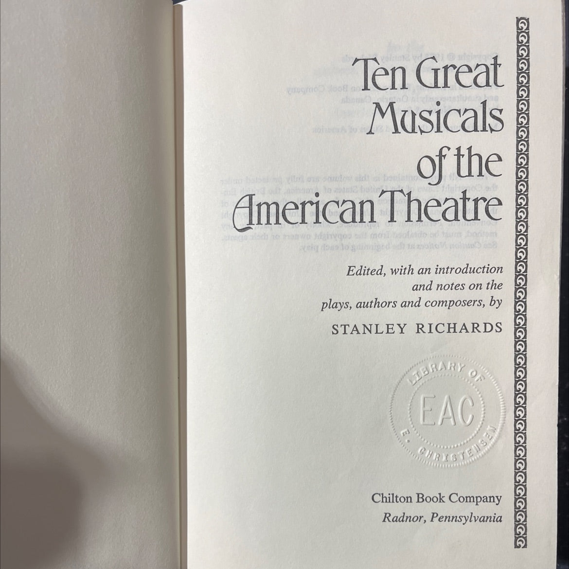 ten great musicals of the american theatre book, by stanley richards, 1973 Hardcover image 2