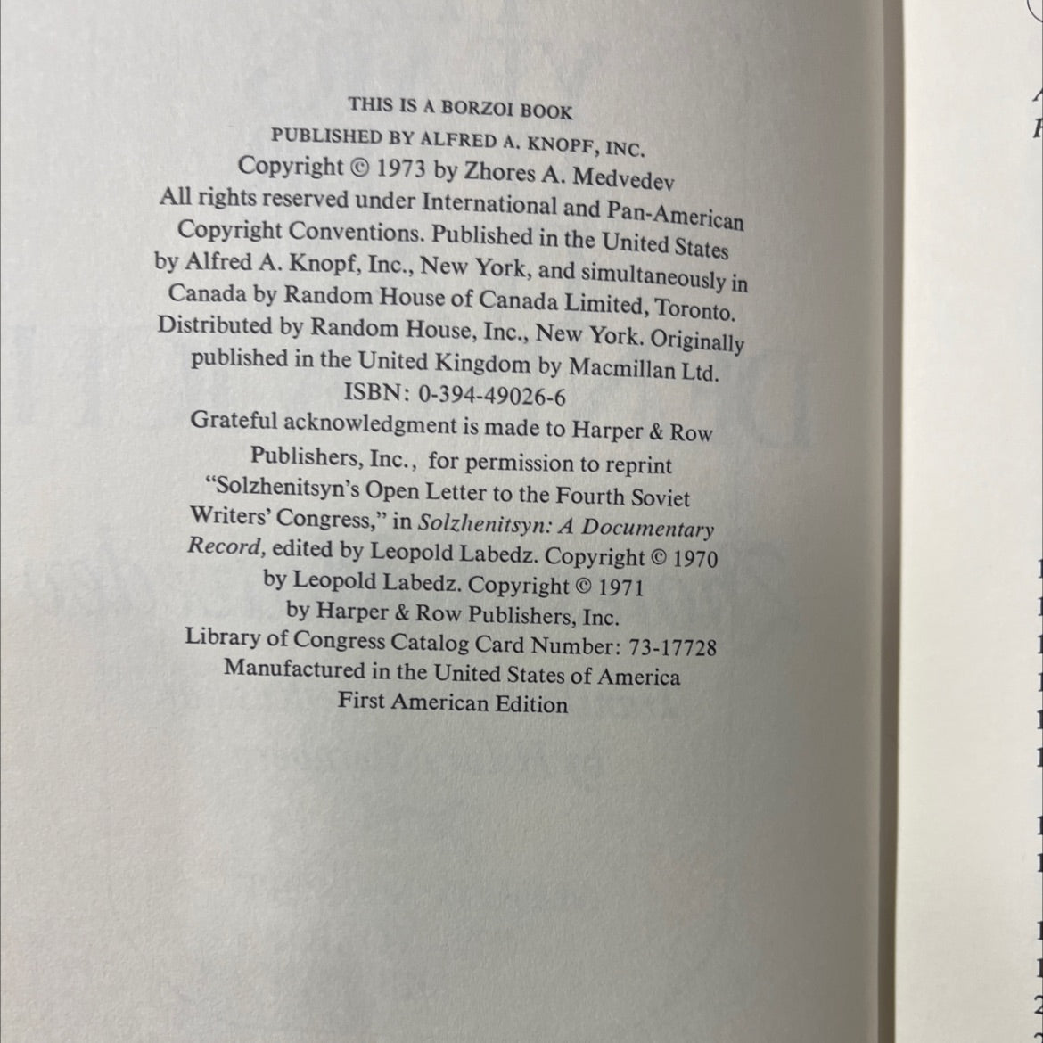ten years after ivan denisovich book, by Zhores A. Medvedev, 1973 Hardcover image 3
