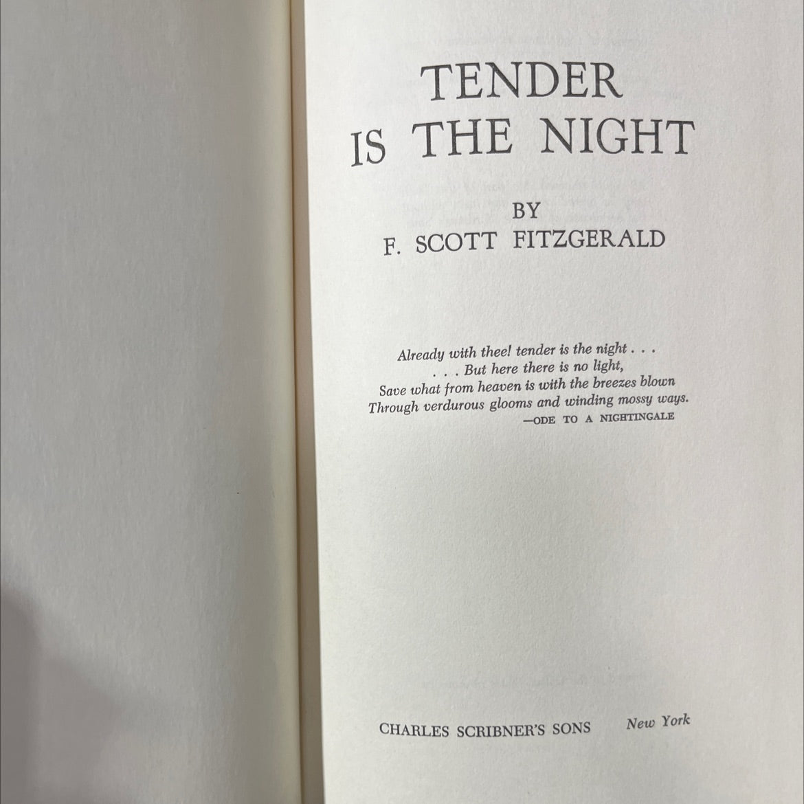 tender is the night book, by f. scott fitzgerald, 1961 Hardcover image 2