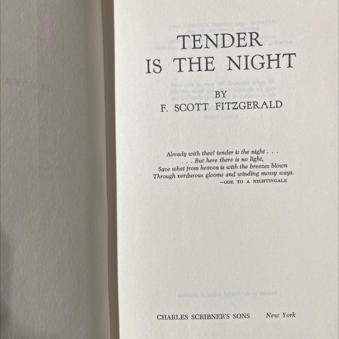 tender is the night book, by f. scott fitzgerald, 1962 Hardcover image 2