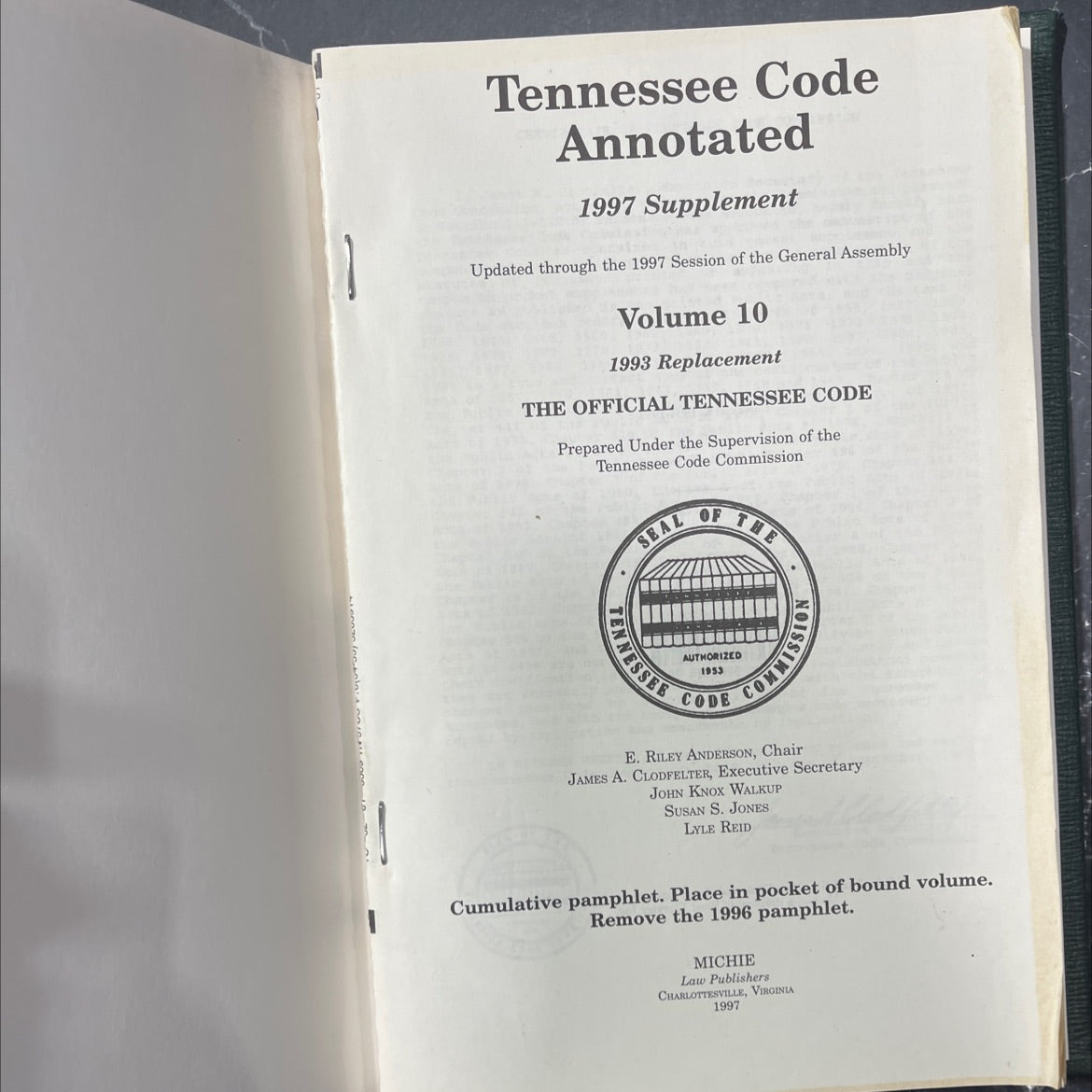 tennessee code annotated volume 10 book, by unknown, 1993 Hardcover image 4