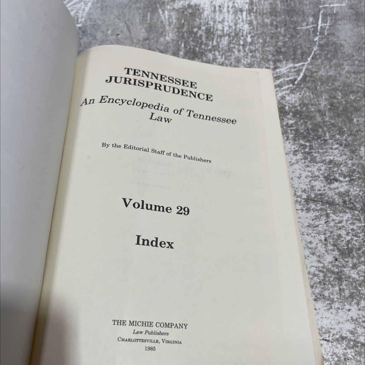 tennessee jurisprudence an encyclopedia of tennessee law book, by the editorial staff of the publishers, 1985 Hardcover image 2