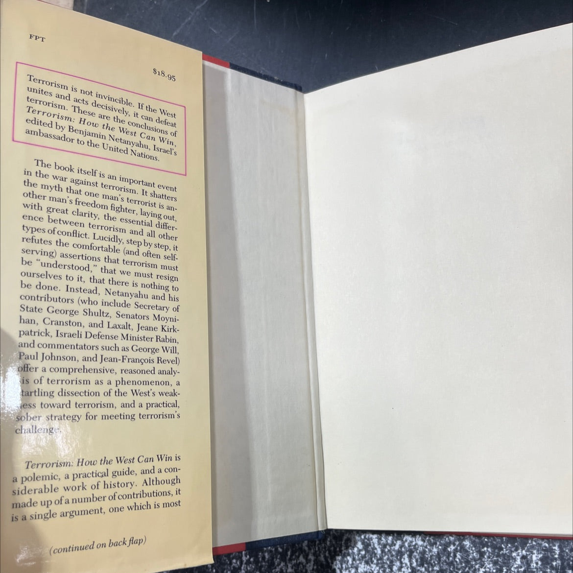 terrorism how the west can win book, by Benjamin Netanyahu, 1986 Hardcover image 4