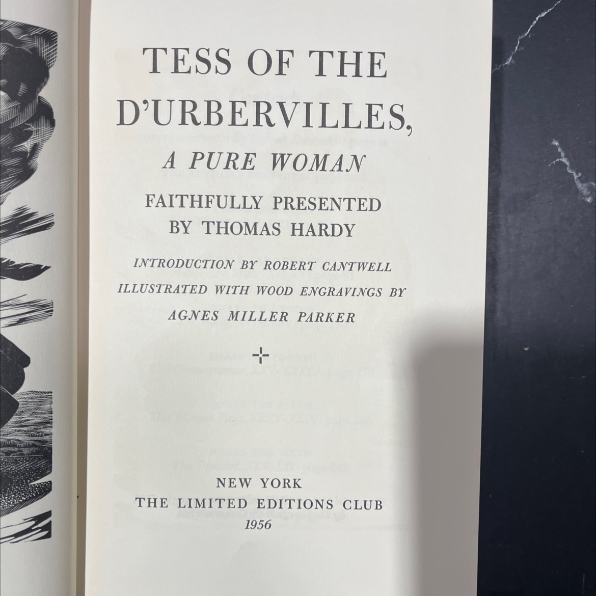tess of the d'urbervilles, a pure woman faithfully presented book, by thomas hardy, 1956 Hardcover image 2