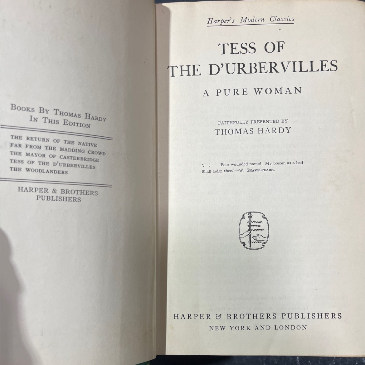 tess of the d'urbervilles book, by thomas hardy, 1920 Hardcover image 2