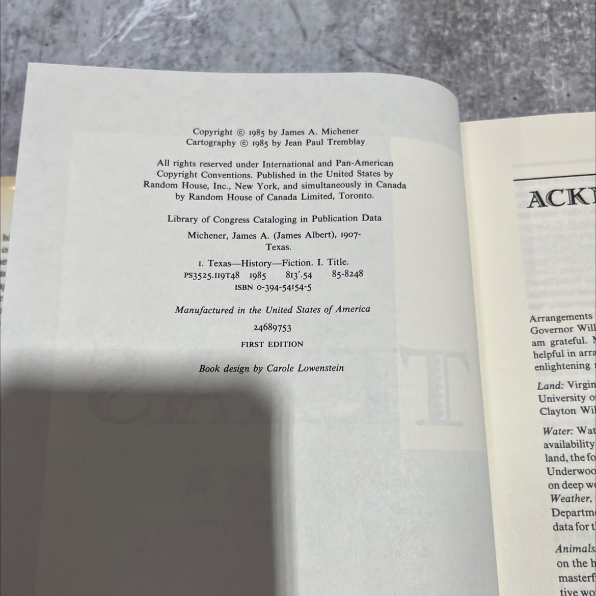 texas book, by james a. michener, 1985 Hardcover image 3