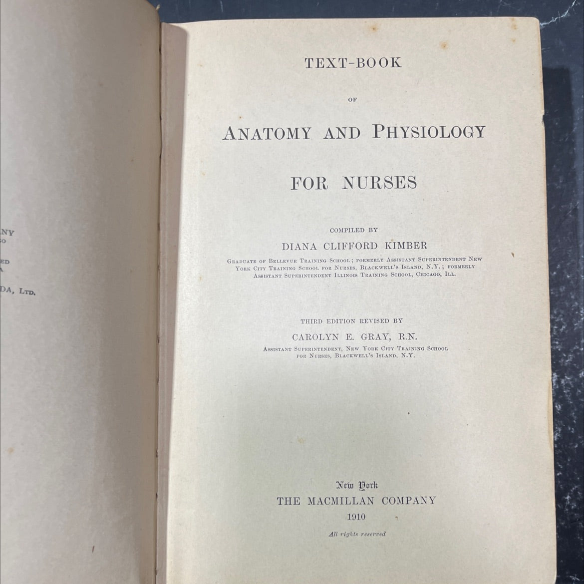 text-book of anatomy and physiology for nurses book, by diana clifford kimber, 1910 Hardcover image 2