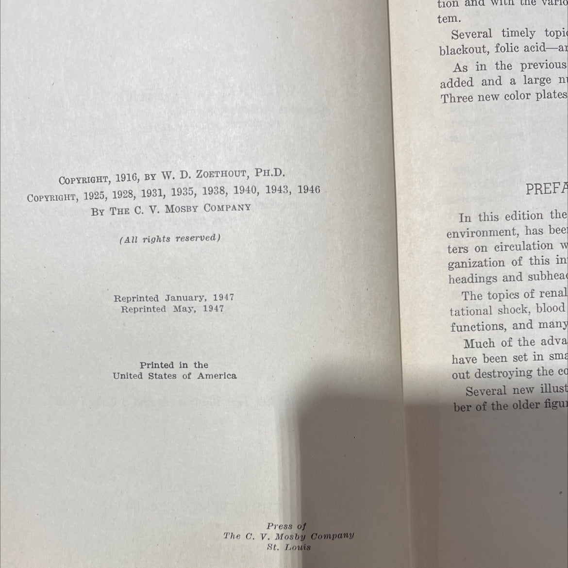 textbook of physiology book, by william d. zoethout, ph.d. and w. w. tuttle, ph.d., 1946 Hardcover image 3