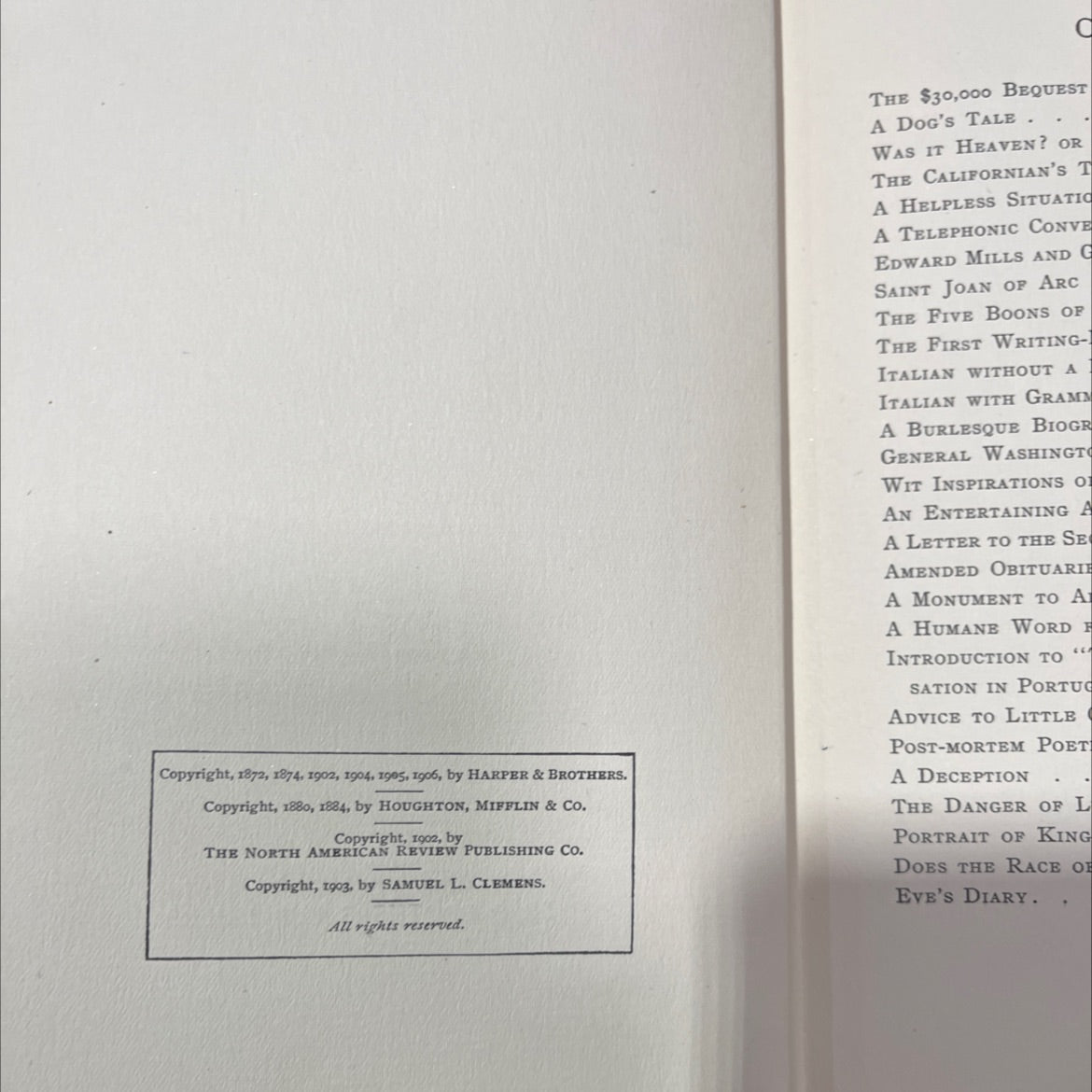 the $30000 bequest and other stories book, by mark twain, 1906 Hardcover image 3