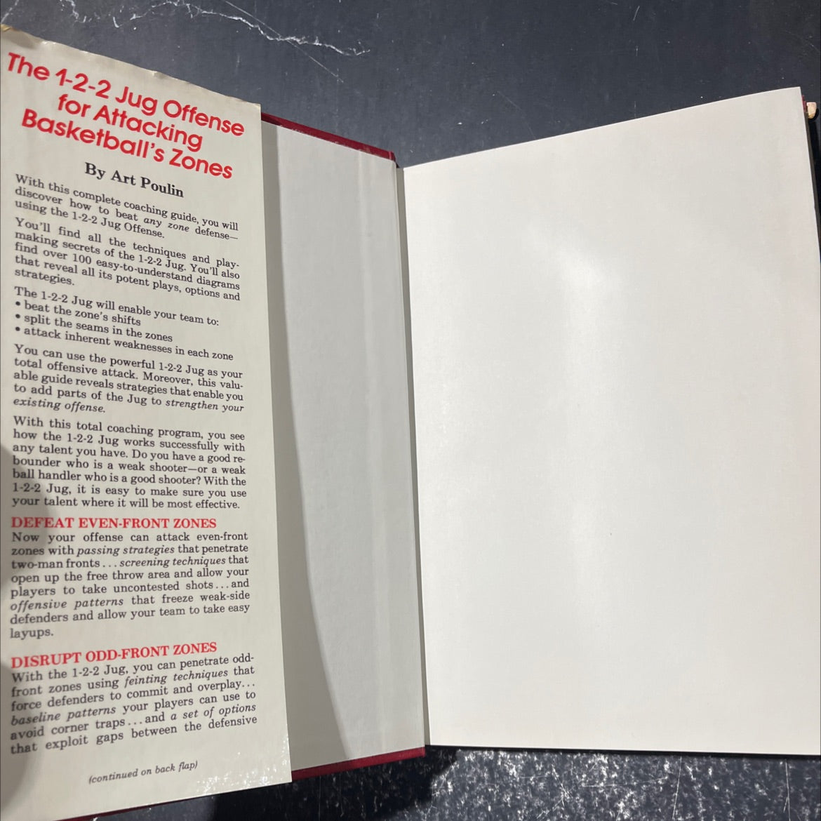 the 1-2-2 jug offense for attacking basketball's zones book, by Art Poulin, 1983 Hardcover image 4