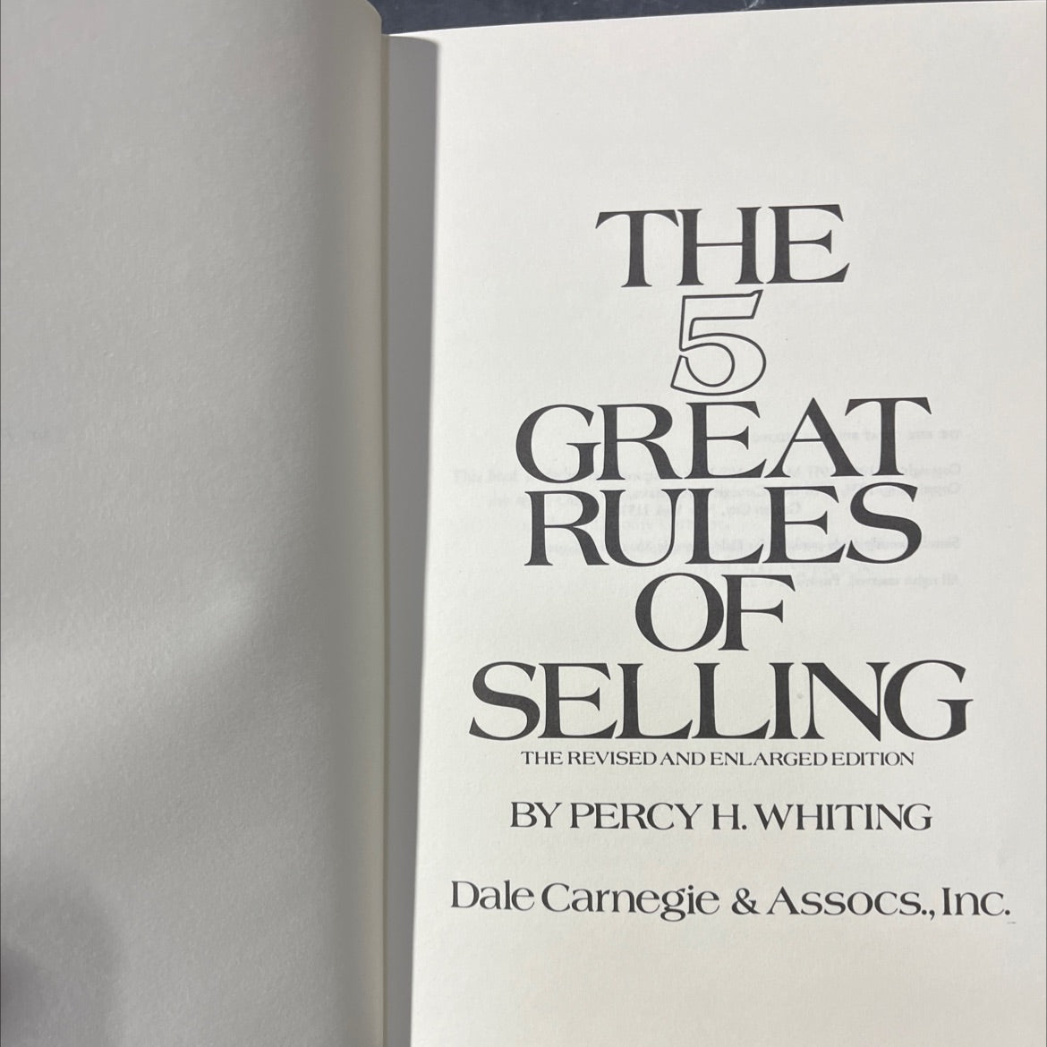 the 5 great rules of selling the revised and enlarged edition book, by percy h. whiting, 1978 Hardcover image 2