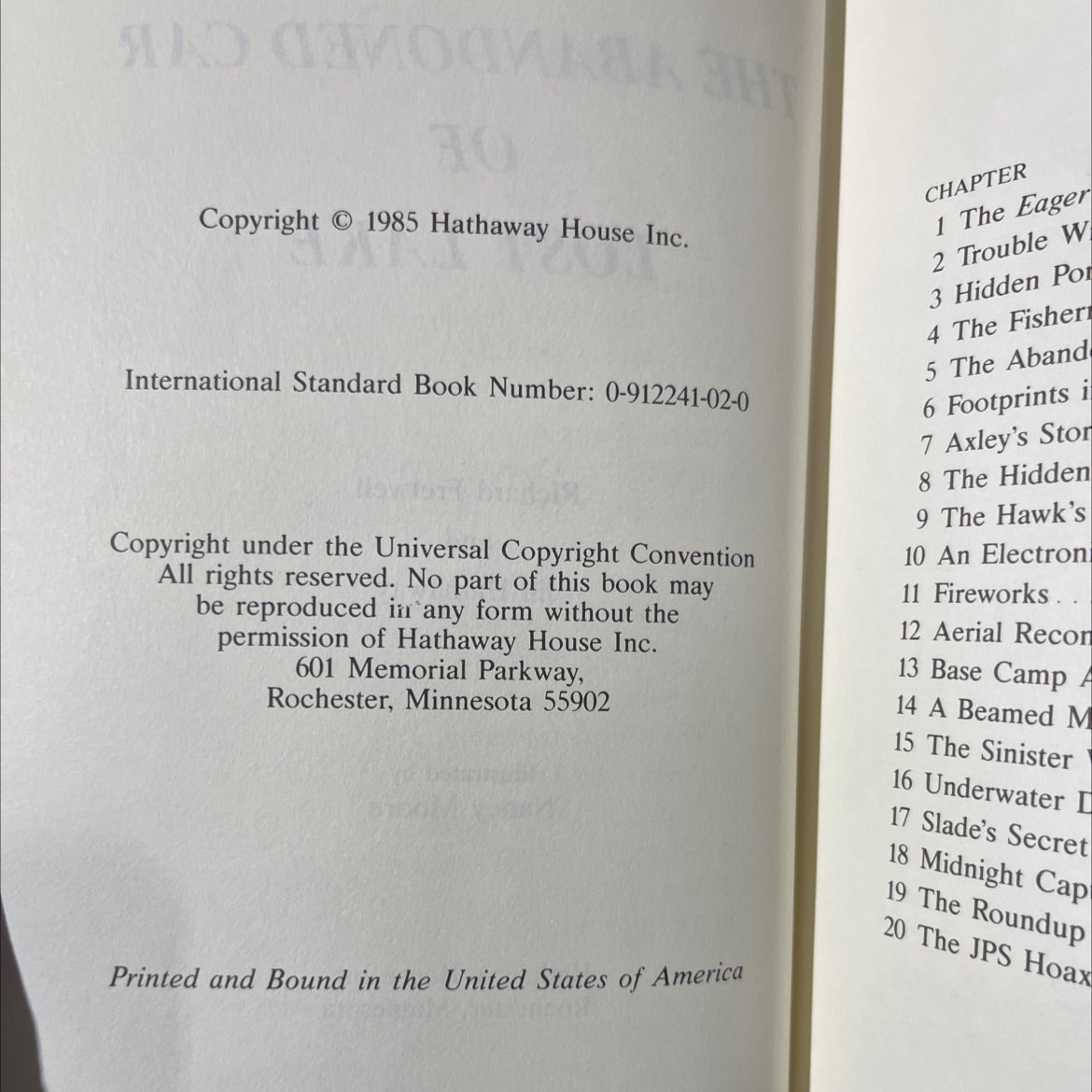 the abandoned car of lost lake book, by Richard Fretwell and Jill Hathaway, 1985 Hardcover image 3