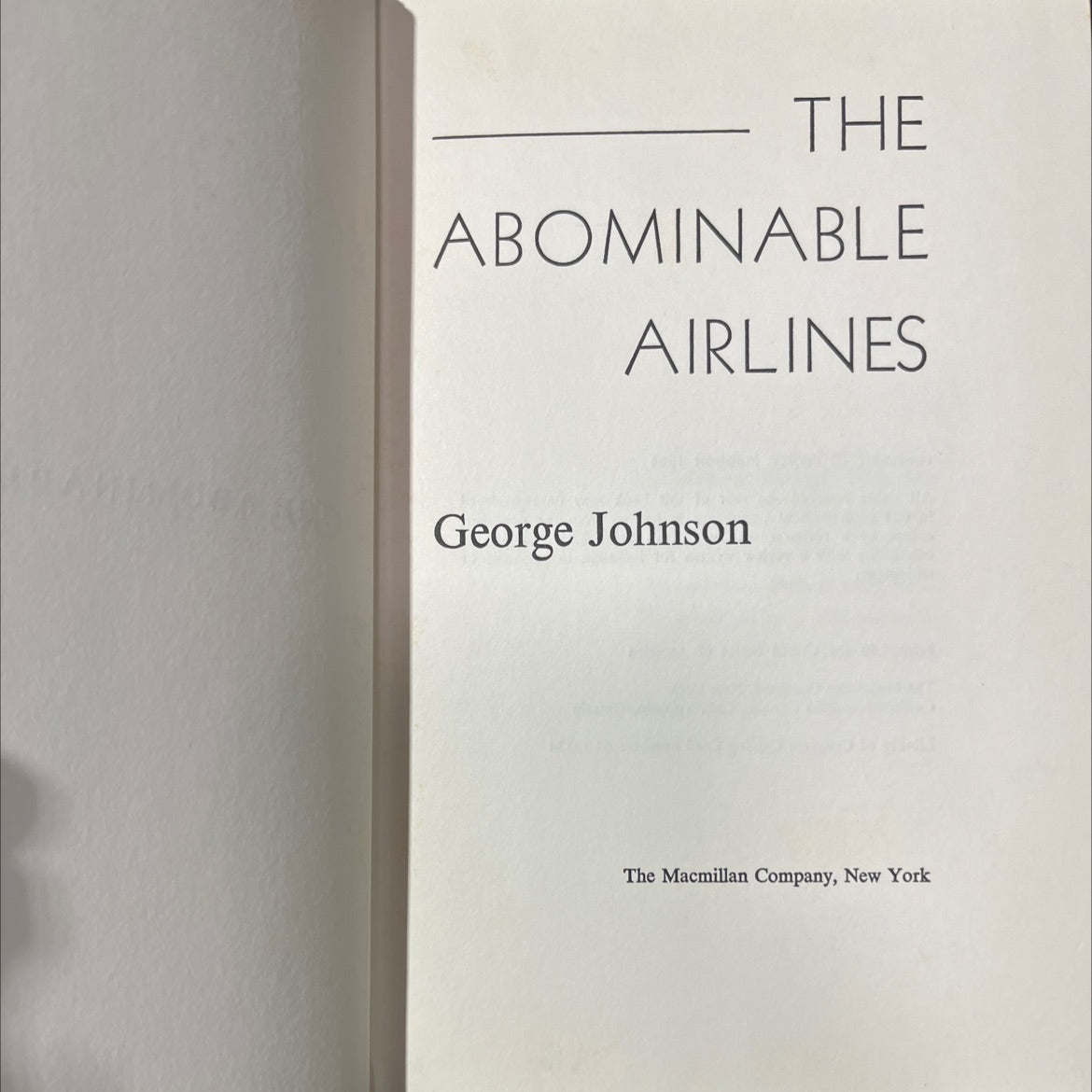 the abominable airlines book, by george johnson, 1964 Hardcover image 2