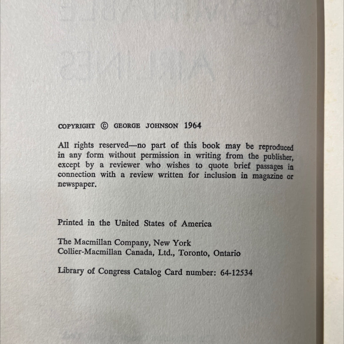 the abominable airlines book, by george johnson, 1964 Hardcover image 3