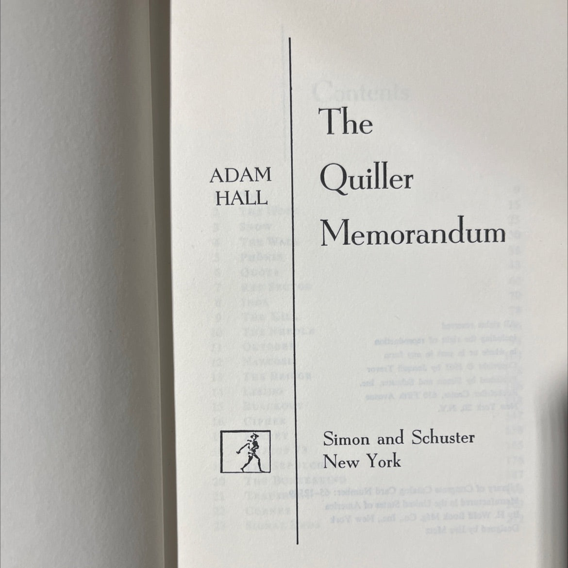 the adam quiller hall memorandum book, by Jonquil Trevor, 1965 Hardcover image 2