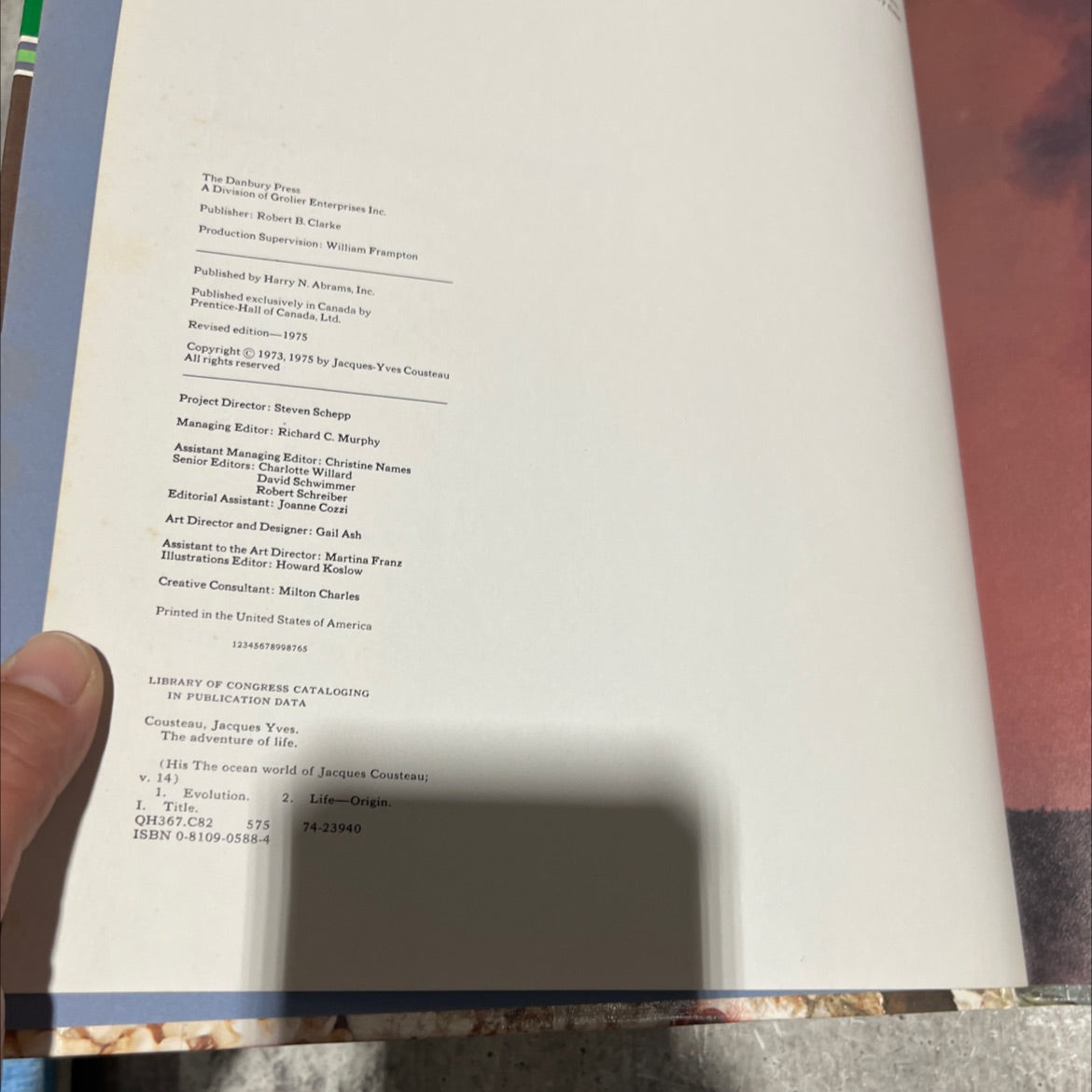 the adventure of life book, by Jacques Yves Cousteau, 1975 Hardcover image 3