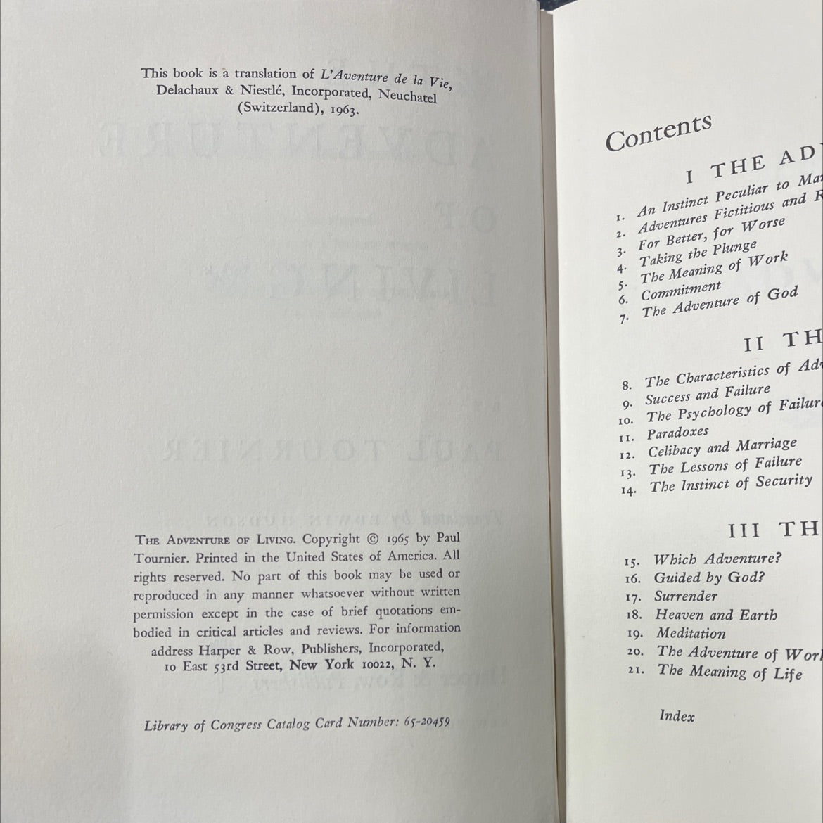 the adventure of living book, by Paul Tournier, 1965 Hardcover image 3