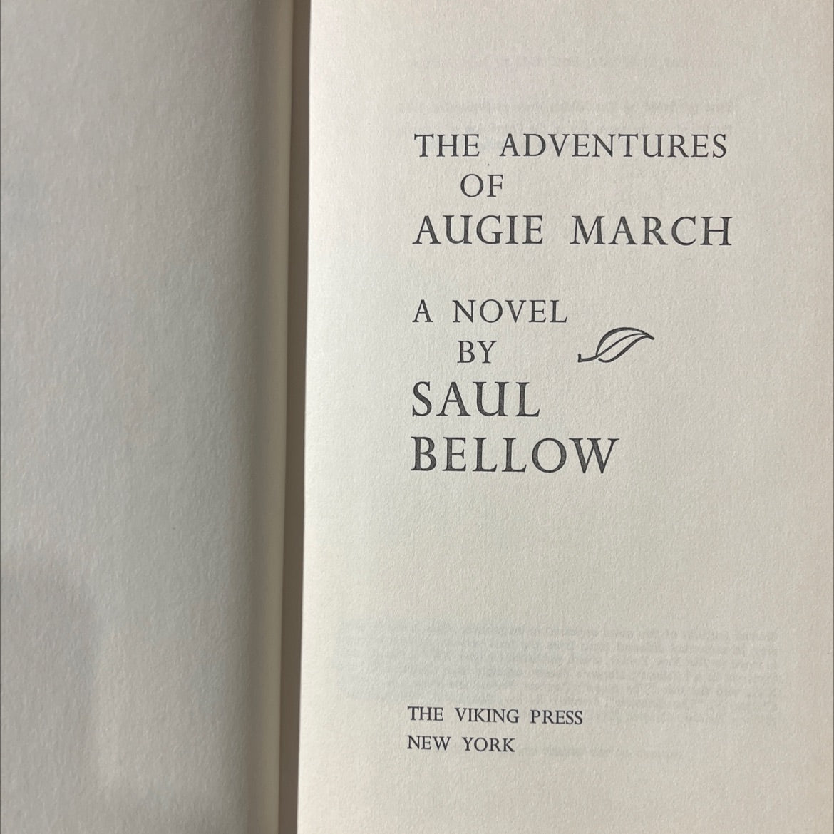 the adventures of augie march book, by saul bellow, 1953 Hardcover image 2