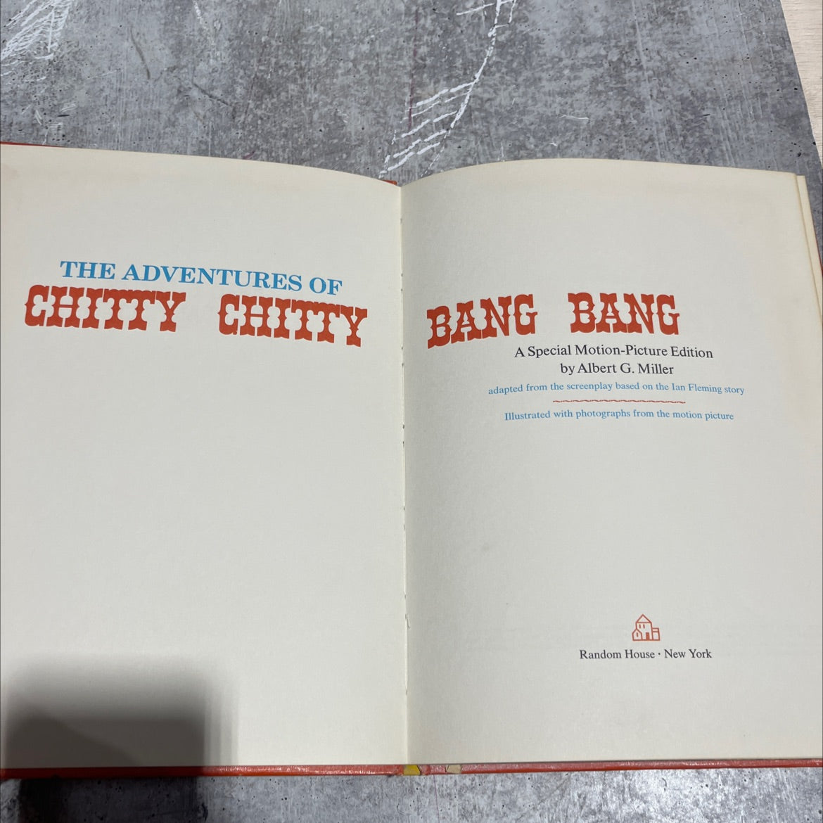 the adventures of chitty chitty bang bang book, by albert g. miller, 1968 Hardcover image 2