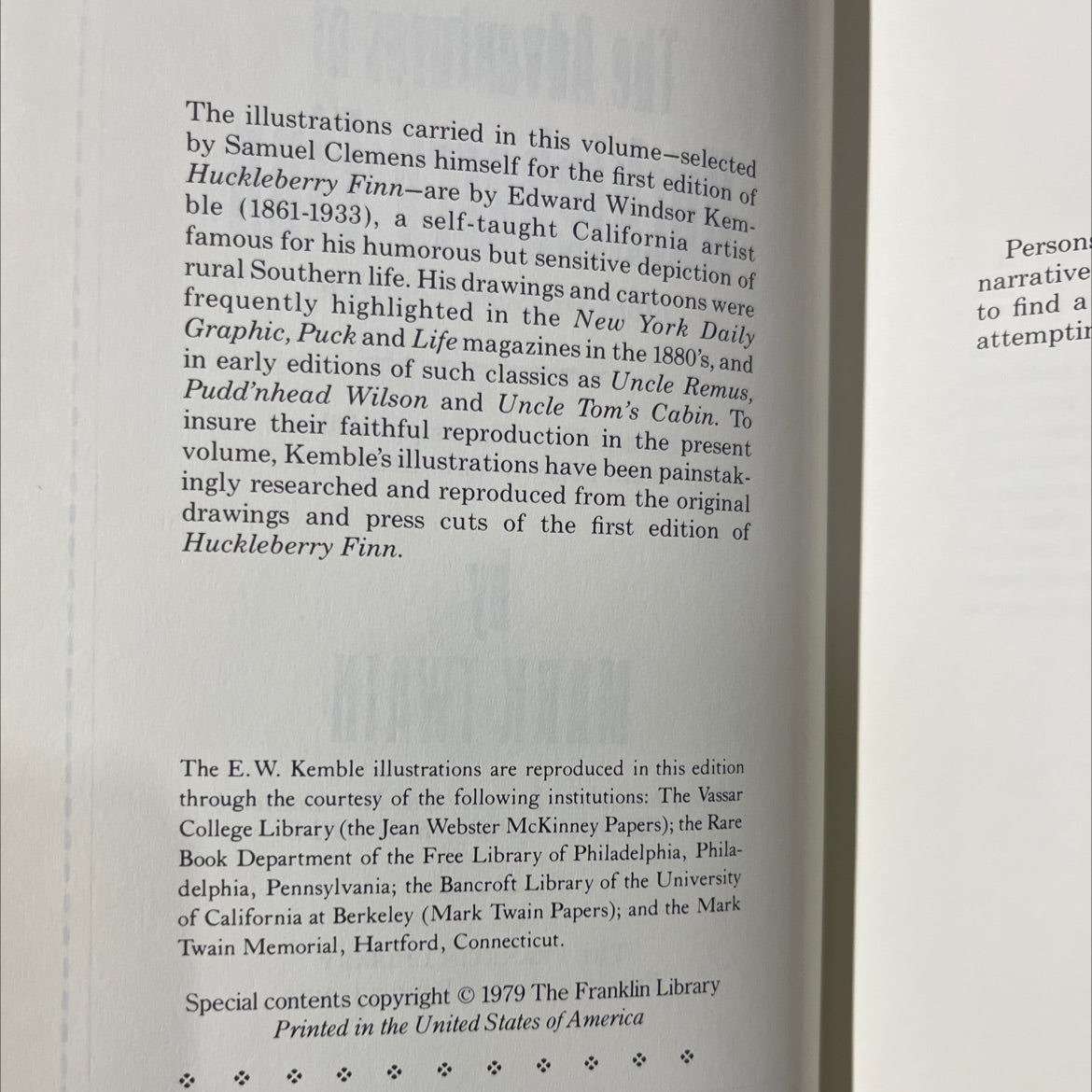 the adventures of huckleberry finn (tom sawyer's comrade) book, by mark twain, 1979 Leather image 3