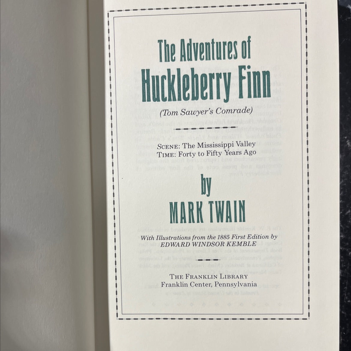 the adventures of huckleberry finn (tom sawyer's comrade) book, by mark twain, 1979 Leather image 2