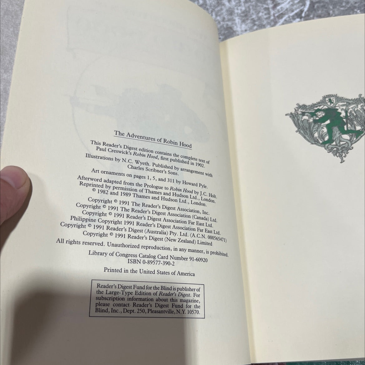 the adventures of robin hood book, by Paul Creswick, 1991 Hardcover image 3