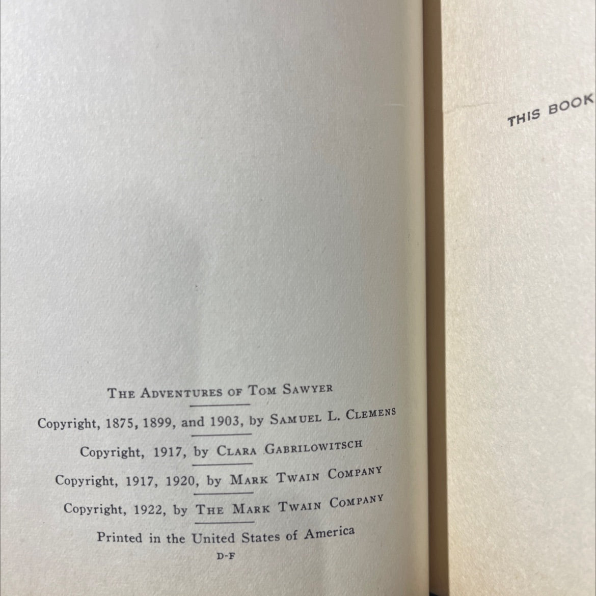 the adventures of tom sawyer book, by samuel l. clemens, 1922 Hardcover image 3