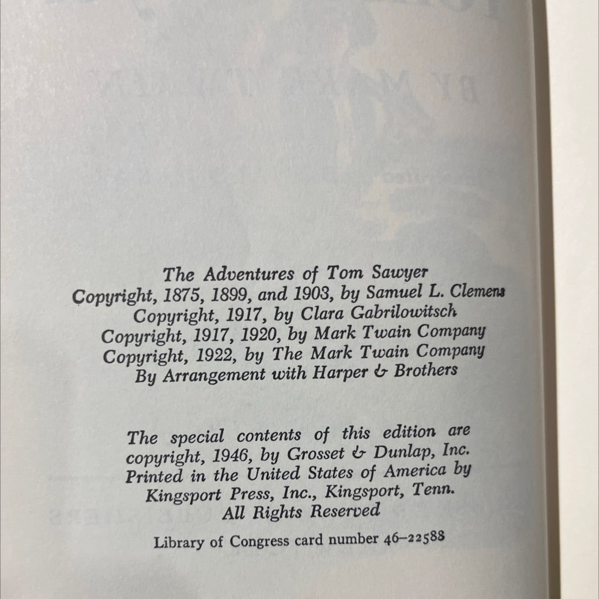 the adventures of tom sawyer book, by mark twain, 1946 Hardcover image 3