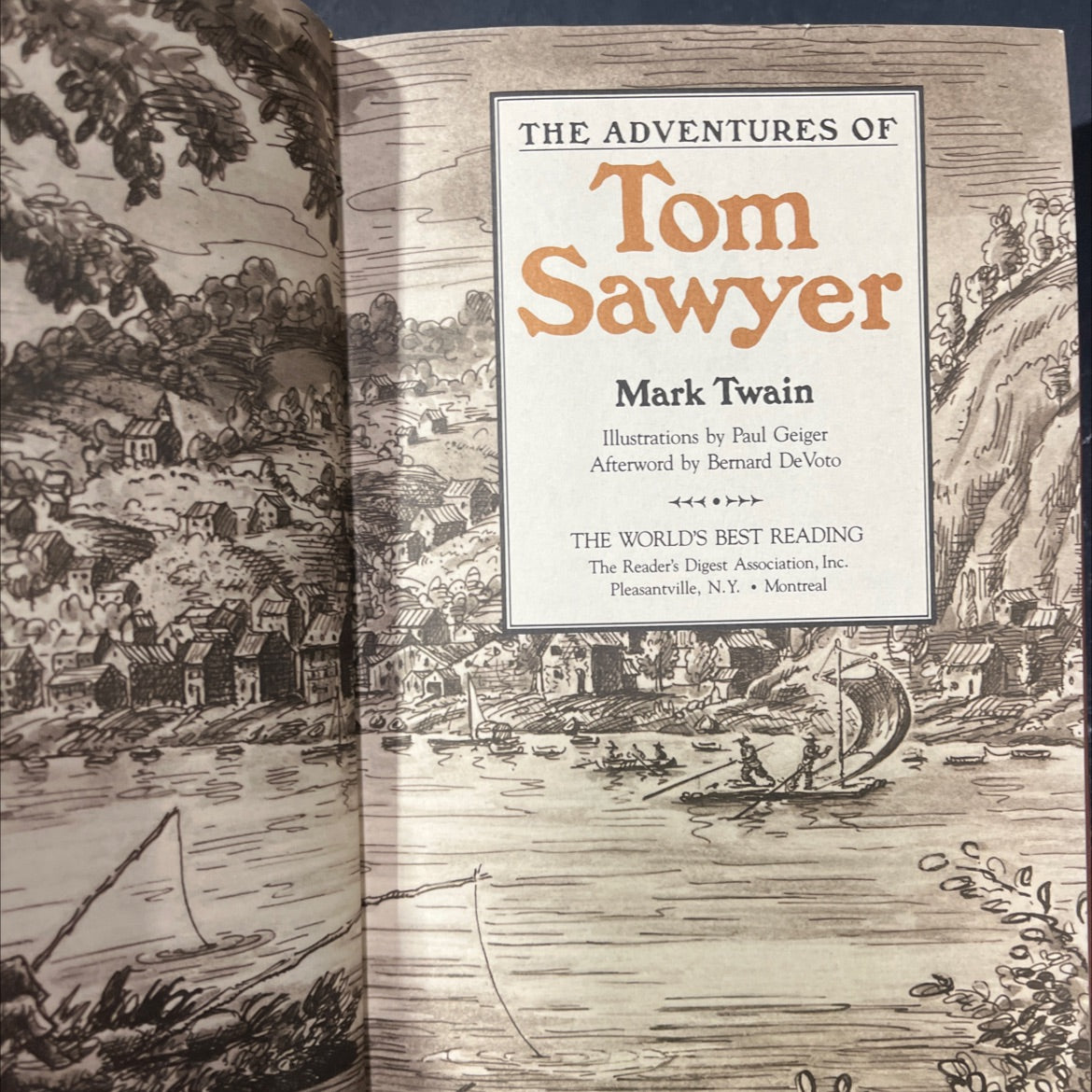 the adventures of tom sawyer book, by mark twain, 1990 Hardcover image 2