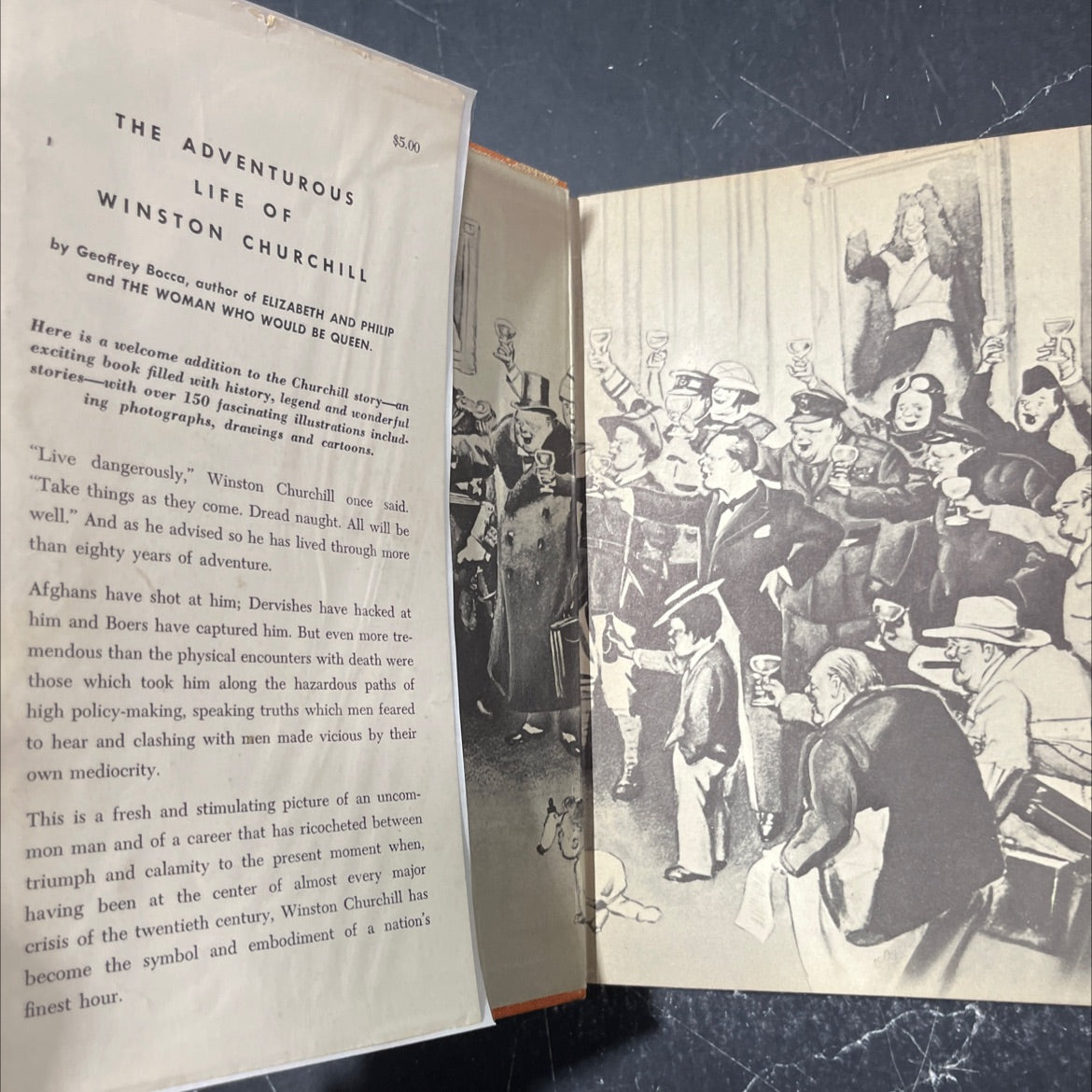 the adventurous life of winston churchill book, by geoffrey bocca, 1958 Hardcover image 4