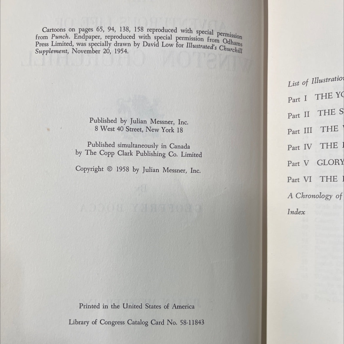 the adventurous life of winston churchill book, by geoffrey bocca, 1958 Hardcover image 3