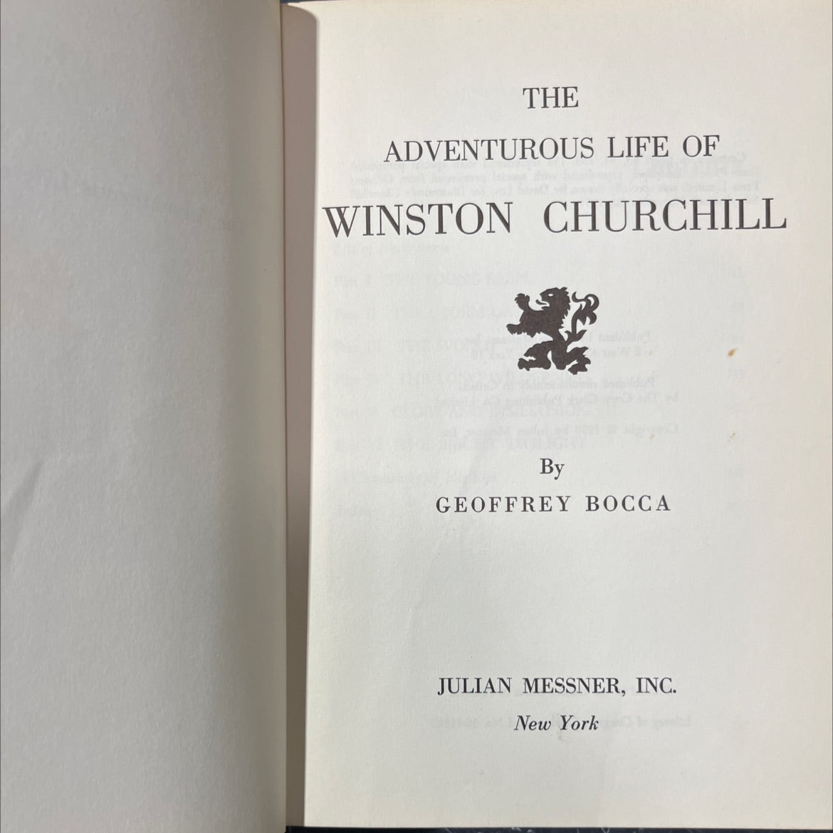 the adventurous life of winston churchill book, by geoffrey bocca, 1958 Hardcover image 2