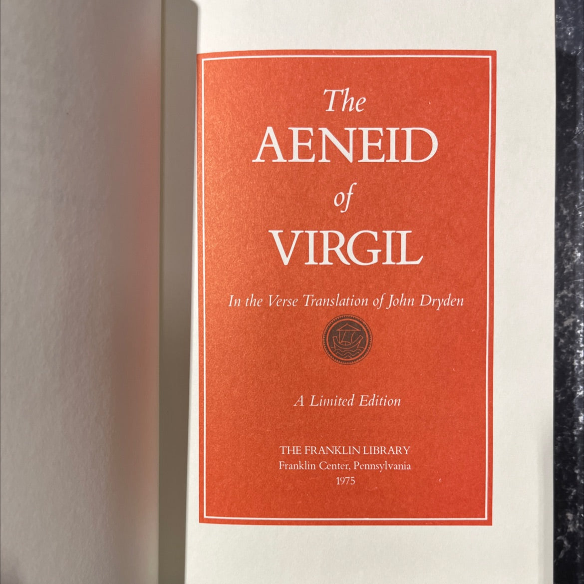 the aeneid of virgil book, by virgil, 1975 Leather image 2
