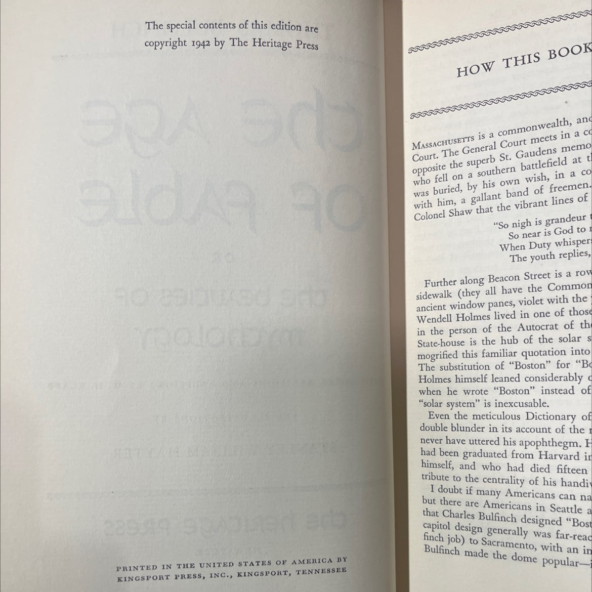 the age of fable or the beauties of mythology book, by thomas bulfinch, 1942 Hardcover image 3
