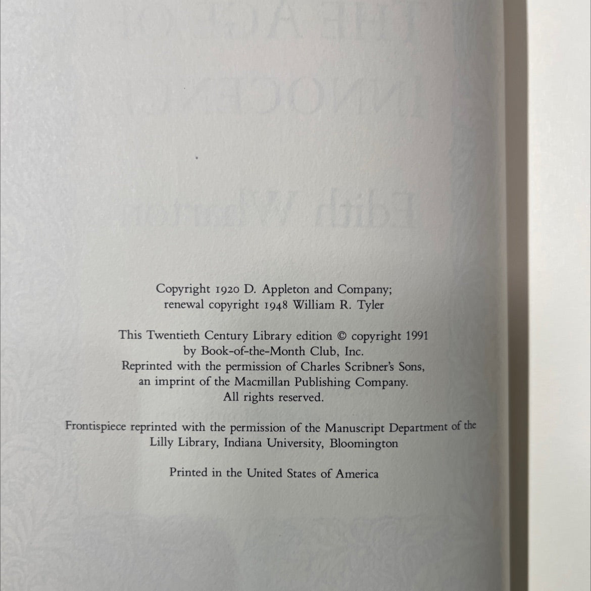 the age of innocence book, by edith wharton, 1991 Hardcover image 3