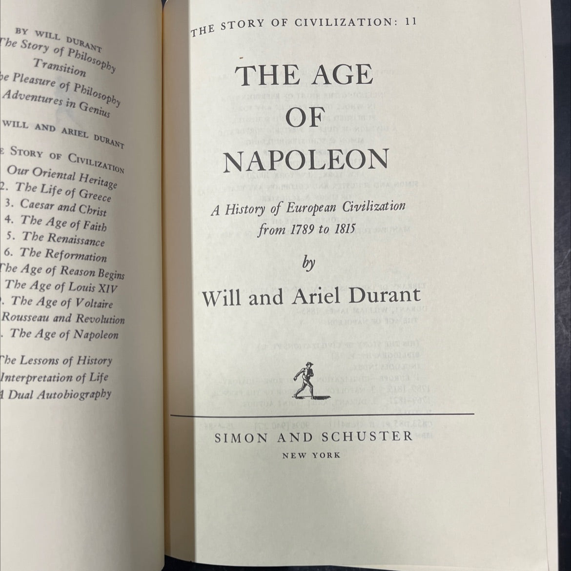 the age of napoleon book, by will and ariel durant, 1975 Hardcover image 2