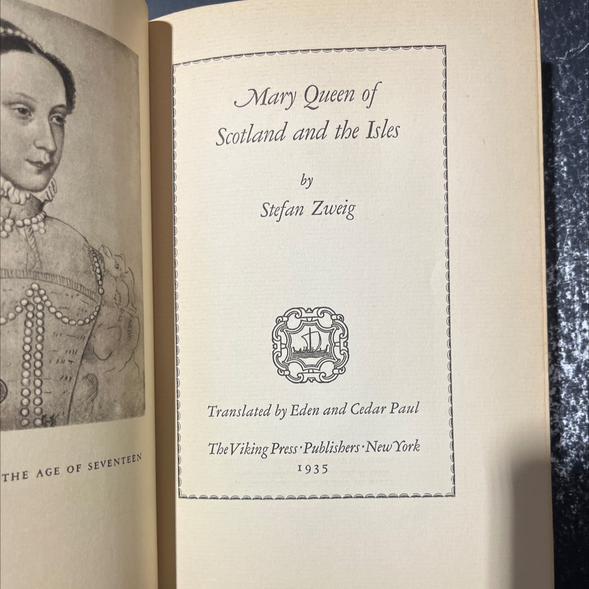 the age of seventeen mary queen of scotland and the isles book, by stefan zweig, 1935 Hardcover image 2