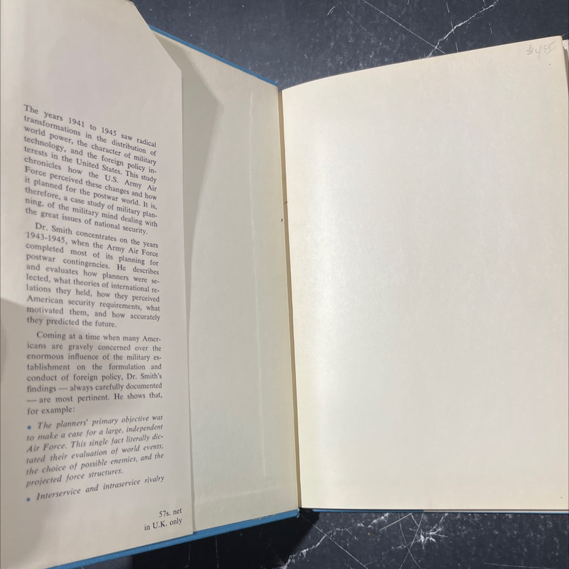 the air force plans for peace 1943-1945 book, by Perry McCoy Smith, 1970 Hardcover image 4