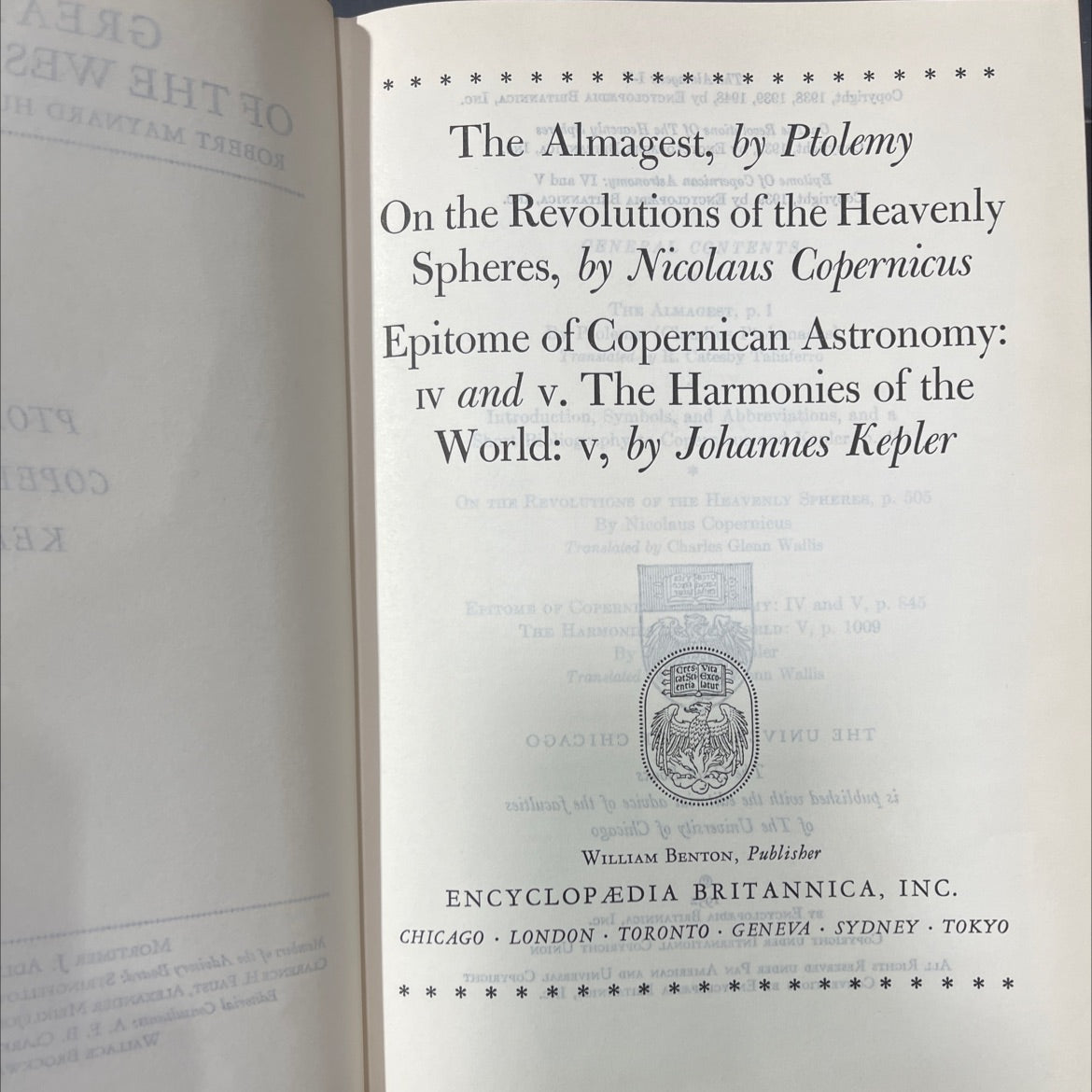 the almagest book, by ptolemy, 1952 Hardcover image 2